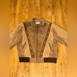 Vtg SCULLY Boar Smooth Suede Leather Western Arena Jacket Size Medium
